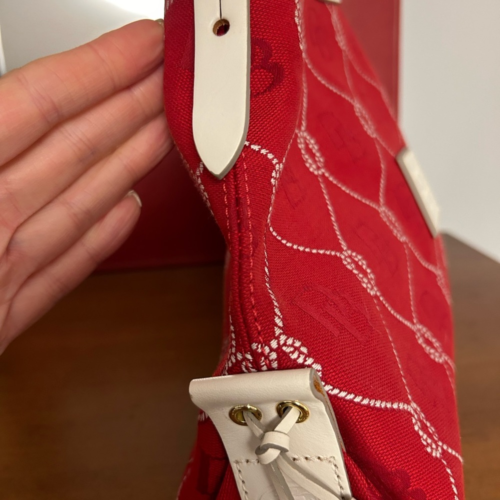 Dooney & Bourke Red Logo Canvas Shoulder Bag - Picture 6 of 10